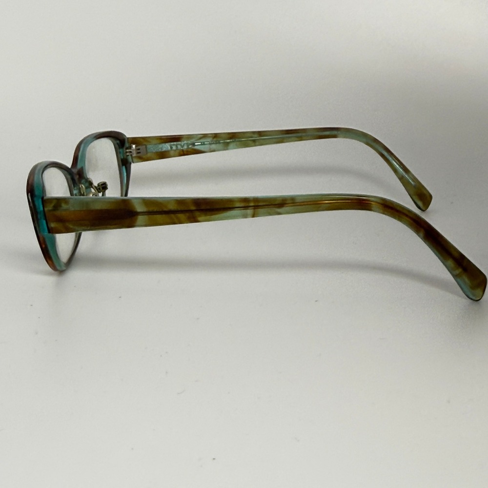 Bevel 3696 Ma-E-Gye Eyeglasses Brown Teal Tortoise Rectangular Frames  50-17 - Picture 2 of 7